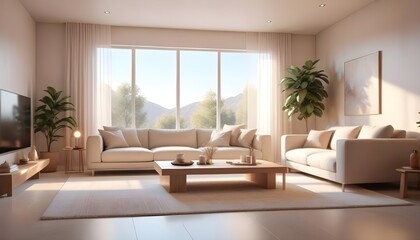 Photo interior modern design room 3D illustration