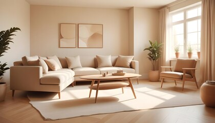 Photo interior modern design room 3D illustration