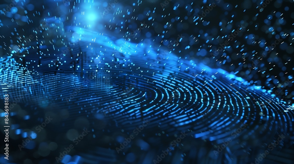 Fototapete biometric fingerprint scan provides security cyber protection internet technology data security : ge