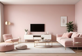 Photo interior modern design room 3D illustration