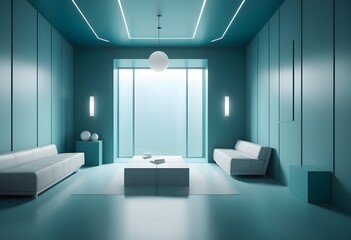 Photo interior modern design room 3D illustration