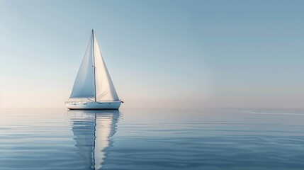 Fototapeta premium Sailing ship in sea water.