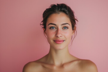 Fototapeta premium A close up portrait of a young woman with a subtle smile