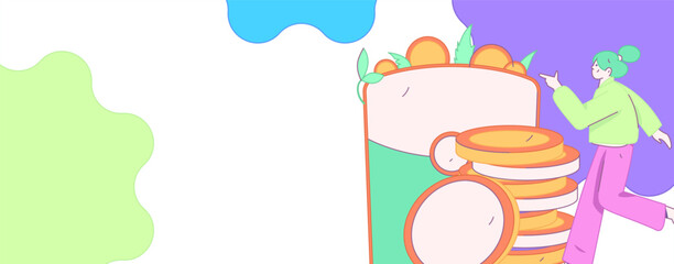 Use red envelopes to attract new customers and promote activity. Flat vector character concept illustration
