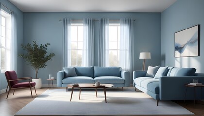 Photo interior modern design room 3D illustration