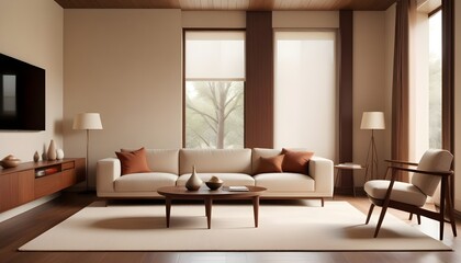 Photo interior modern design room 3D illustration