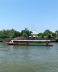 Naklejka premium boats on the river