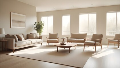 Photo interior modern design room 3D illustration