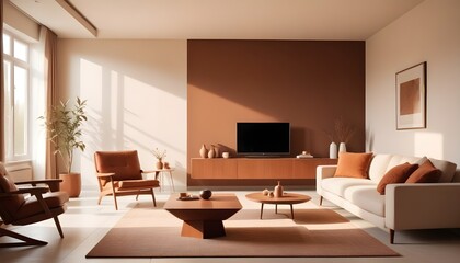 Fototapeta premium Photo interior modern design room 3D illustration