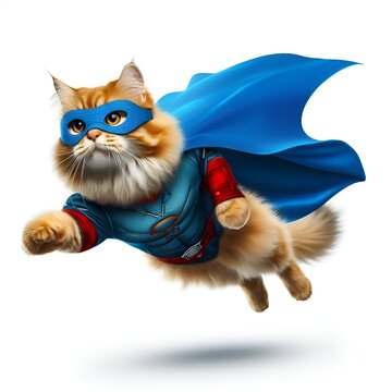 The cat is a superhero