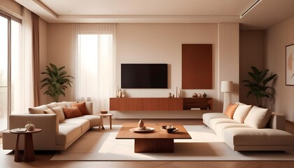 Photo interior modern design room 3D illustration