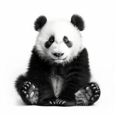Fototapeta premium Full body of a cute panda over white background.