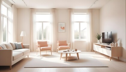 Fototapeta premium Photo interior modern design room 3D illustration