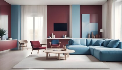 Fototapeta premium Photo interior modern design room 3D illustration