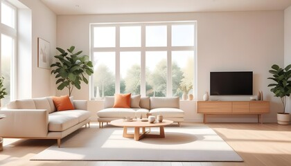 Fototapeta premium Photo interior modern design room 3D illustration