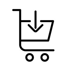 Cart Download Icon for E-Commerce Shopping, Online Purchases, and Digital Downloads Illustrations