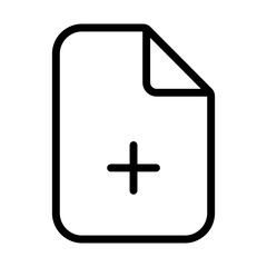 Add New Document Icon for File Creation, Digital Documentation, and Office Software Illustrations