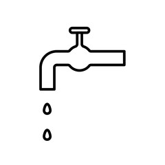 Water Tap Icon for Plumbing Fixtures, Home Maintenance, and Hygiene Illustrations