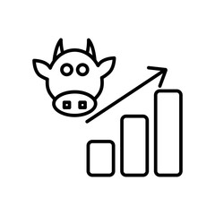 Bull Market Chart Icon for Stock Trading, Financial Growth, and Investment Analysis Graphics