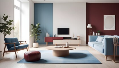 Photo interior modern design room 3D illustration