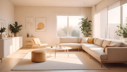 Photo interior modern design room 3D illustration