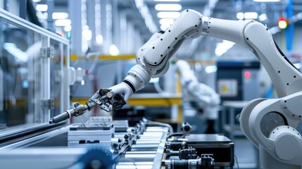 Robotics technology, industrial machinery, AI, automated systems, manufacturing robots, production efficiency, smart factory, engineering 