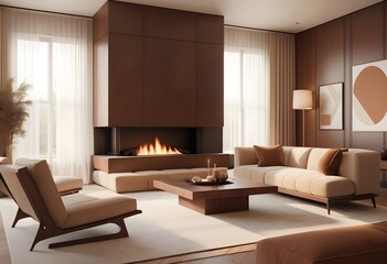 Fototapeta premium Photo interior modern design room 3D illustration