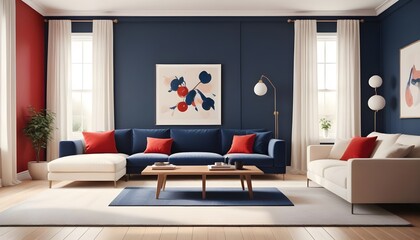 Photo interior modern design room 3D illustration