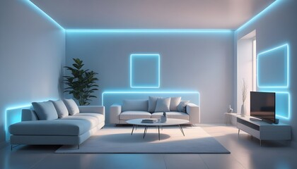 Photo interior modern design room 3D illustration