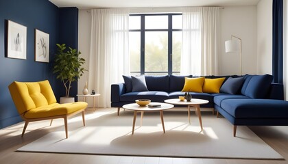 Photo interior modern design room 3D illustration