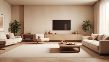 Photo interior modern design room 3D illustration