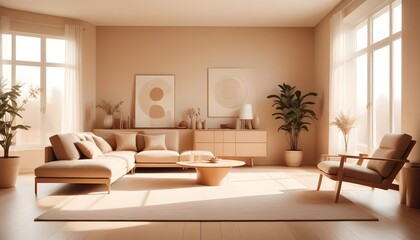 Photo interior modern design room 3D illustration