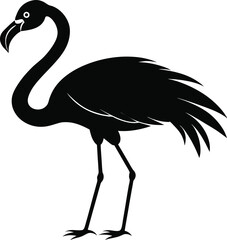 flamingo black vector silhouette