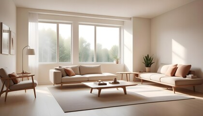 Photo interior modern design room 3D illustration