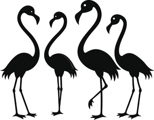 flamingo black vector silhouette