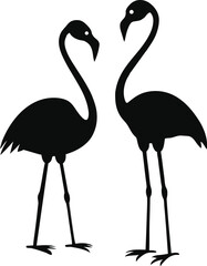 flamingo black vector silhouette