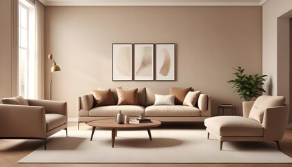 Photo interior modern design room 3D illustration