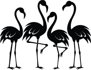 flamingo black vector silhouette