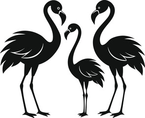 flamingo black vector silhouette