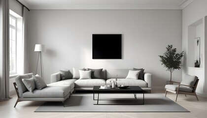 Photo interior modern design room 3D illustration