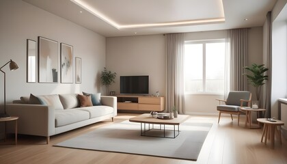 Photo interior modern design room 3D illustration