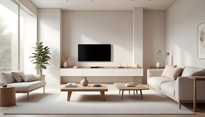 Photo interior modern design room 3D illustration