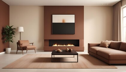 Photo interior modern design room 3D illustration