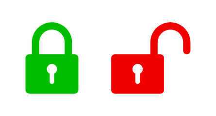 Locked and unlocked padlock icon