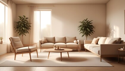 Photo interior modern design room 3D illustration