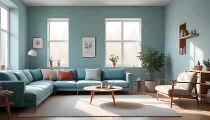 Fototapeta premium Photo interior modern design room 3D illustration