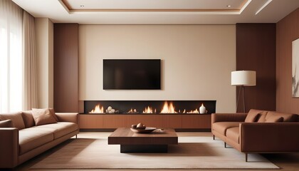 Photo interior modern design room 3D illustration