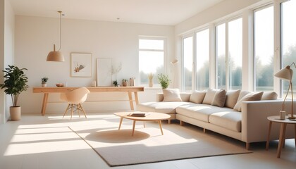 Fototapeta premium Photo interior modern design room 3D illustration