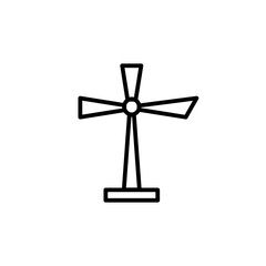 Windmill Icon for Renewable Energy, Wind Power, and Sustainable Solutions Illustrations