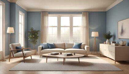 Photo interior modern design room 3D illustration
